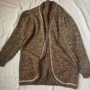METALLIC-FLECKED MULTICOLOR VINTAGE CARDIGAN